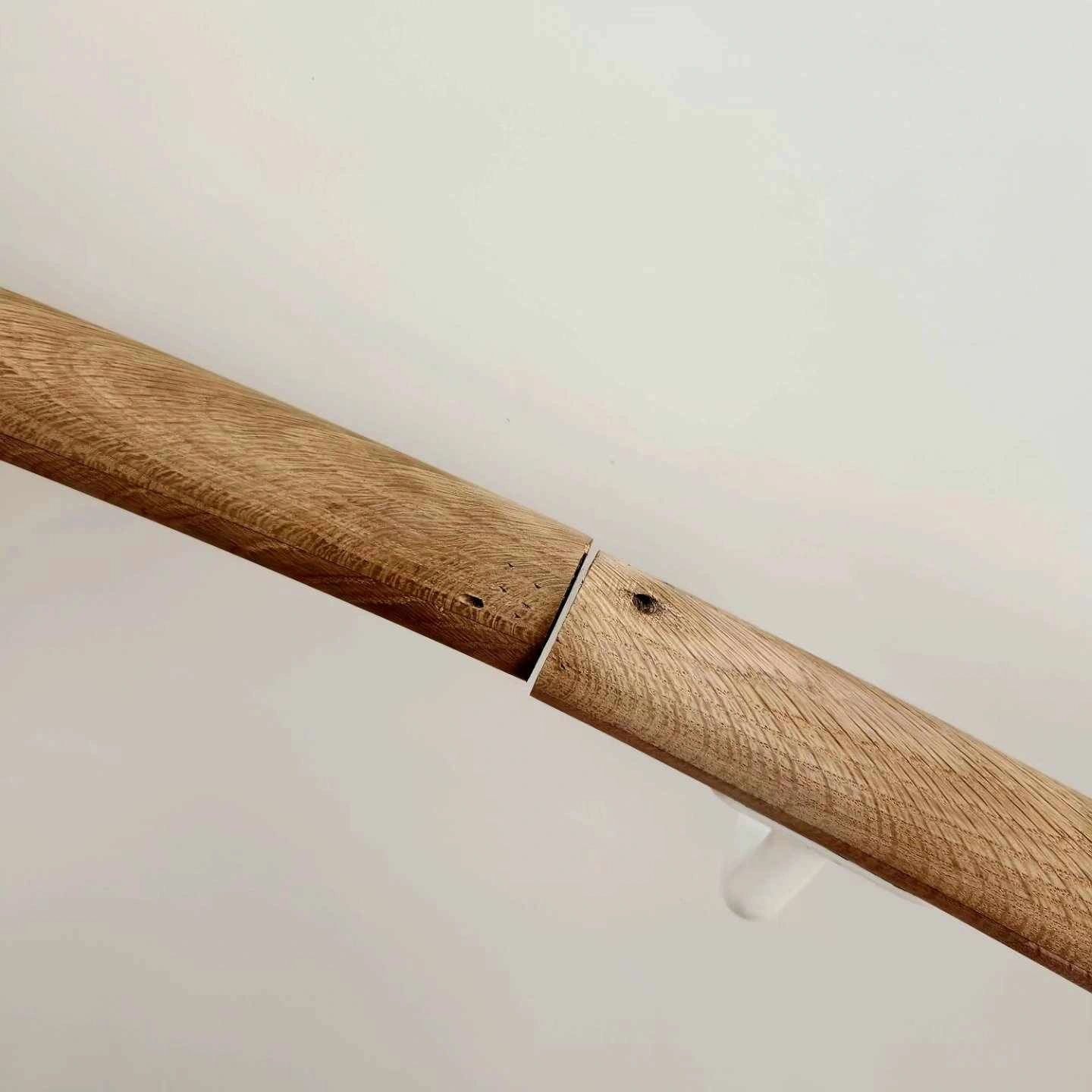 Wood dowel with metal connector detail